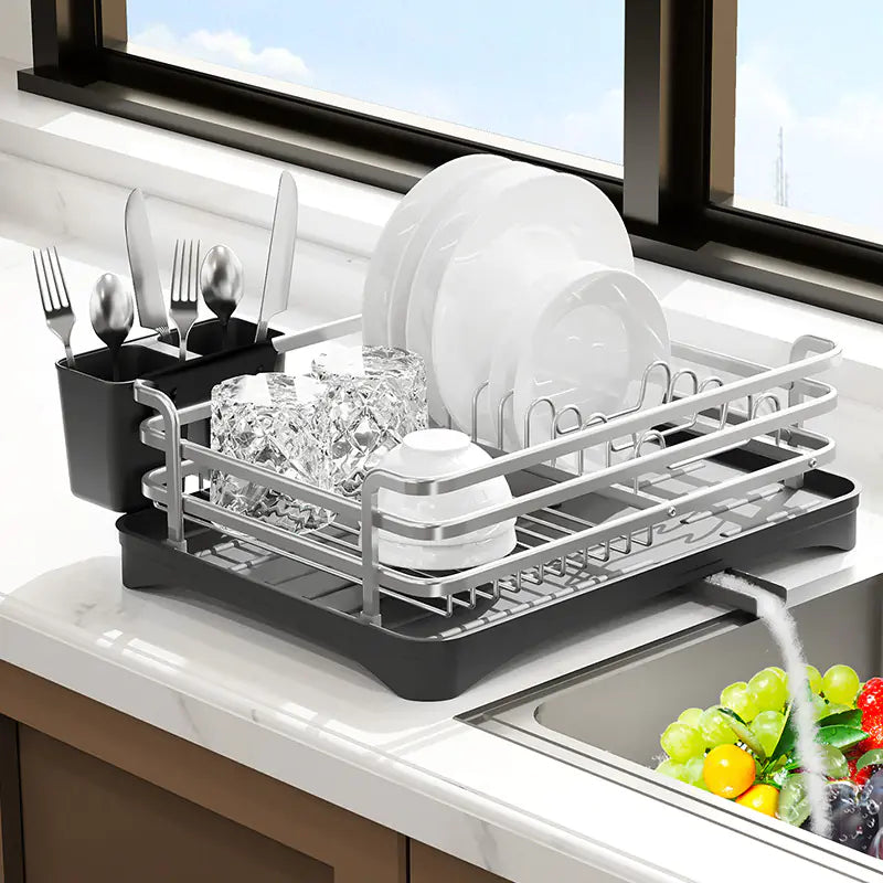 Multi-Functional Kitchen Dish Rack with Drainage System